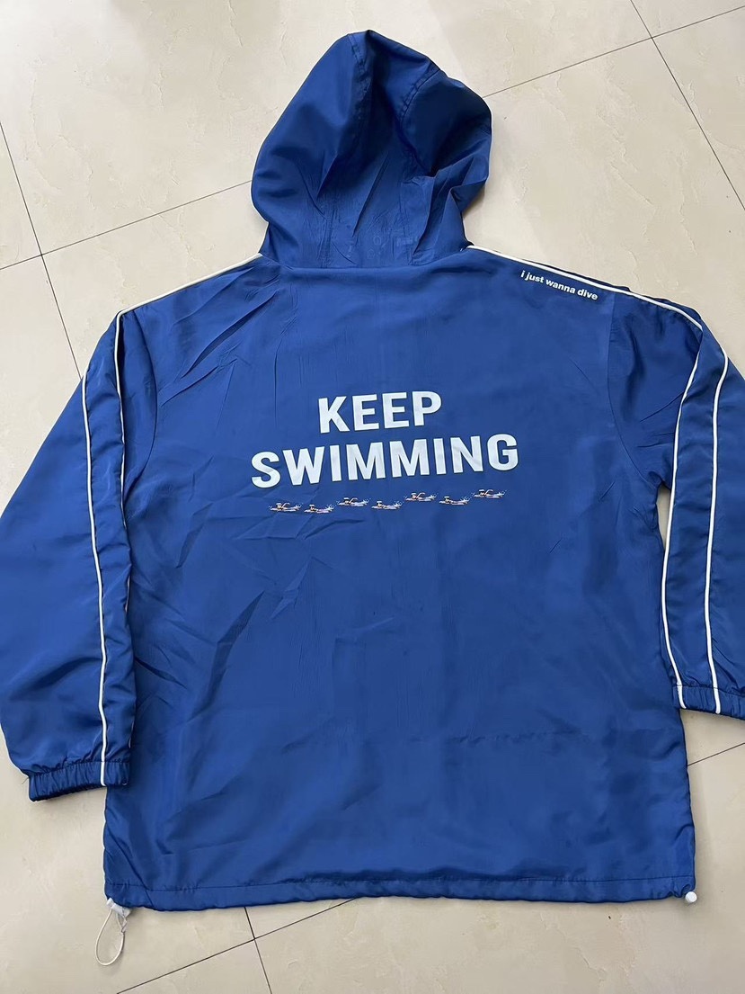 HYPE kpop group inspired BTS SWIMMING Keep Swimming Quote Print Trench Coat Jacket  Outerwear-ENHYPEN TXT