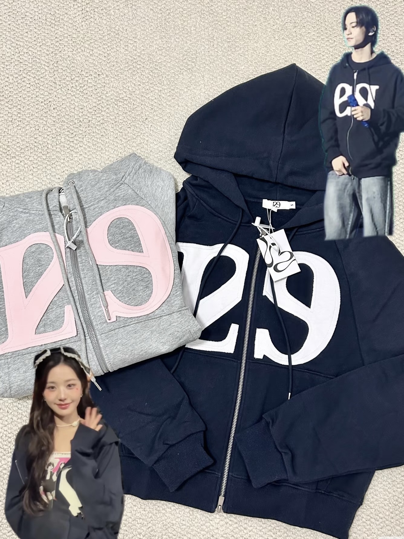 NCT&WayV&IVE Inspired 129 Logo Patch Zip-up Hoodie