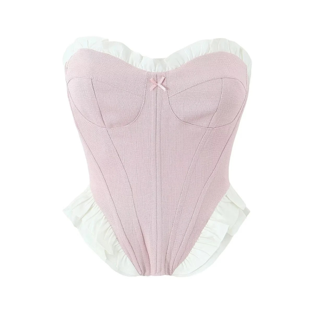Balletcore Pink Boned Bodice-Outfitidea For Blinks BLACKPINK-Inspired Fashion
