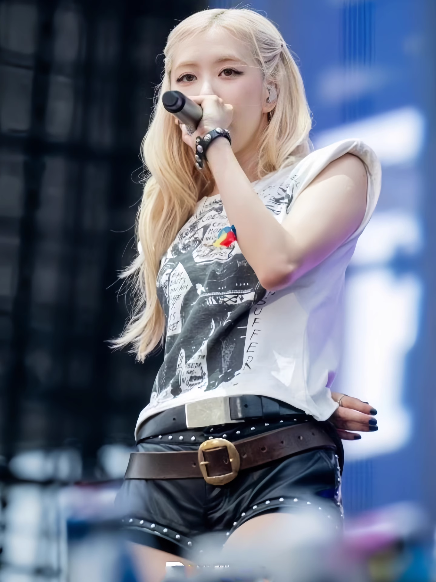 Blackpink Rose Inspired White Graphic Tee