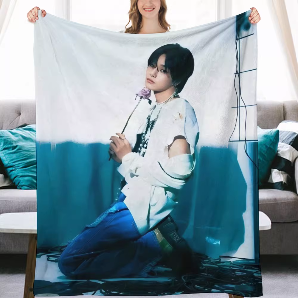Stray kids I.N Fanmade Flanne Blanket - Kpop Concert Fan Blanket-Straykids