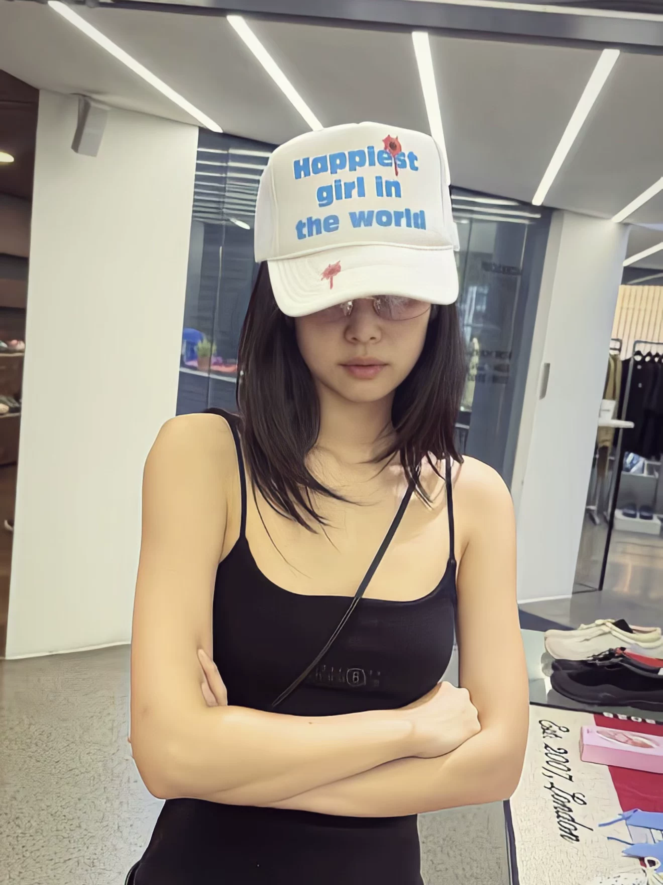 Blackpink Jennie Inspired Happiest Girl In The World Print Cap Hat