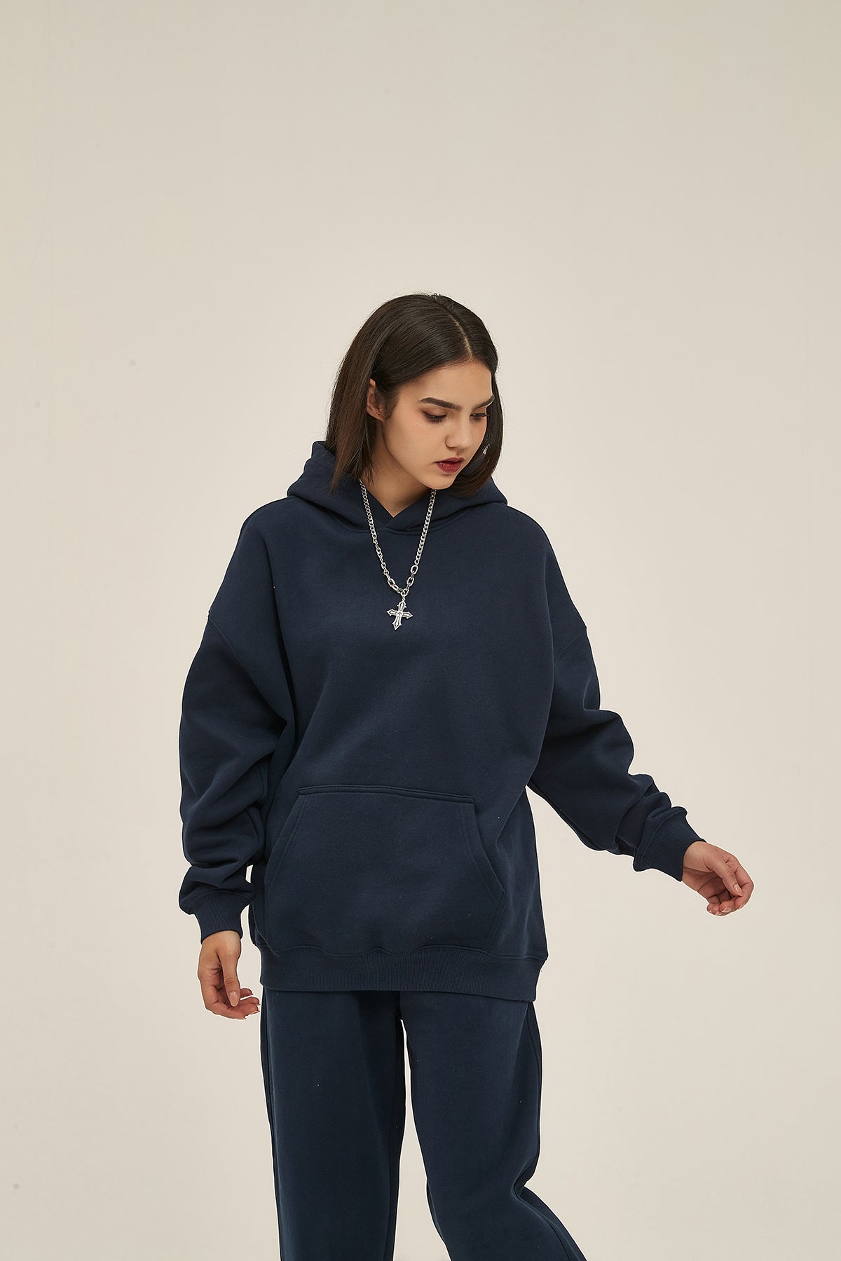 Navy&Red-Oversized hoodie sets