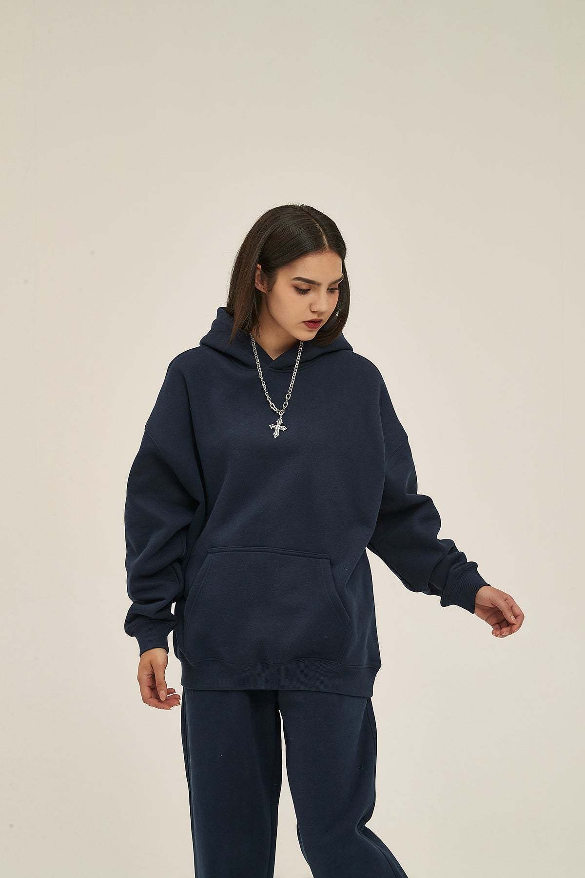 Navy&Red-Oversized hoodie sets
