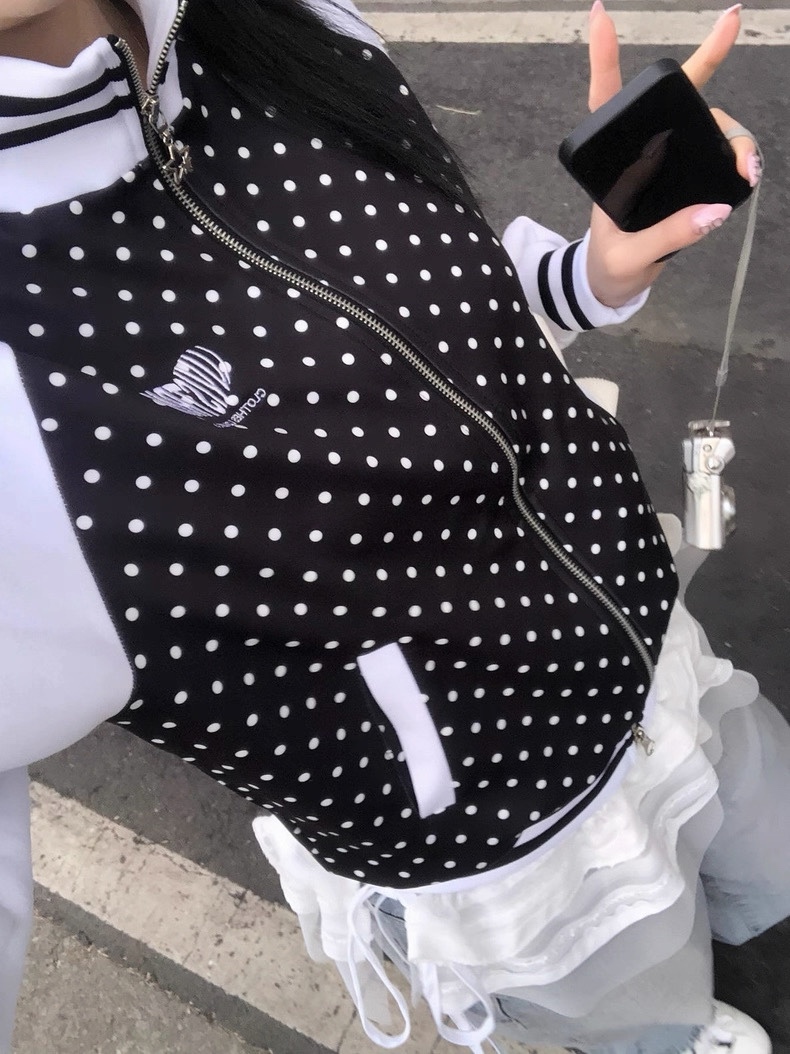 IVE Rei Inspired Polka Dot Zip-up Jacket
