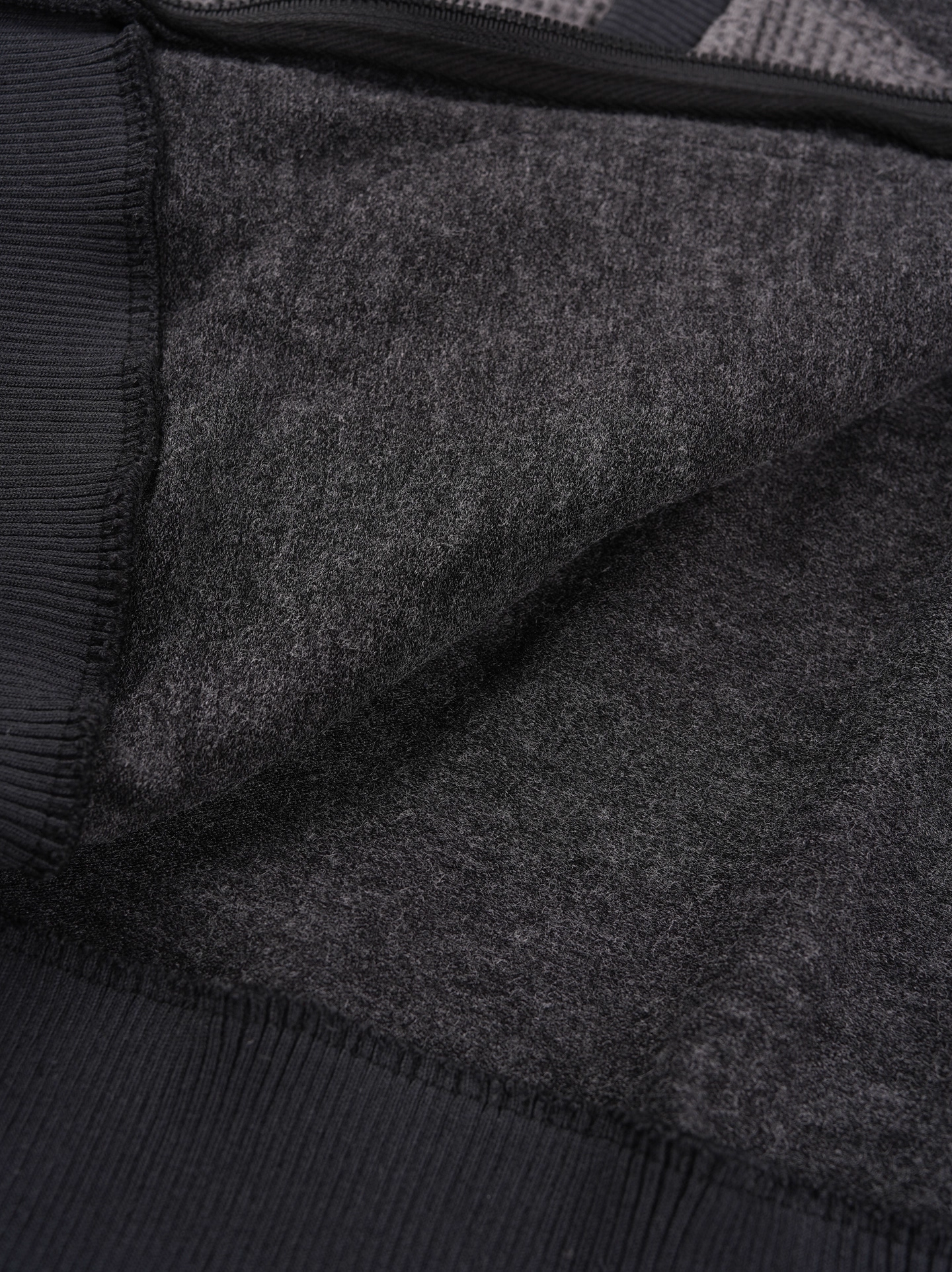 NewJeans Haerin Inspired Waffle Paneled Hooded Zip-Up Jacket