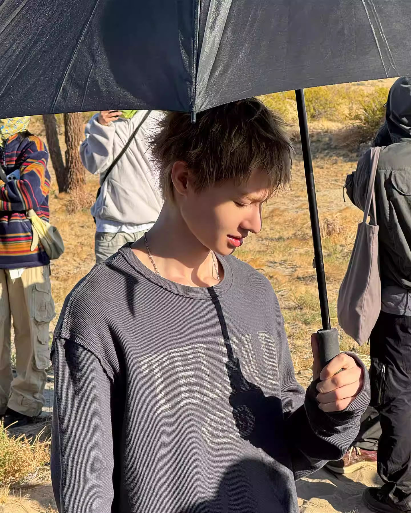 Cortis Martin Inspired Waffle Knit Rhinestone Long Sleeve Tee