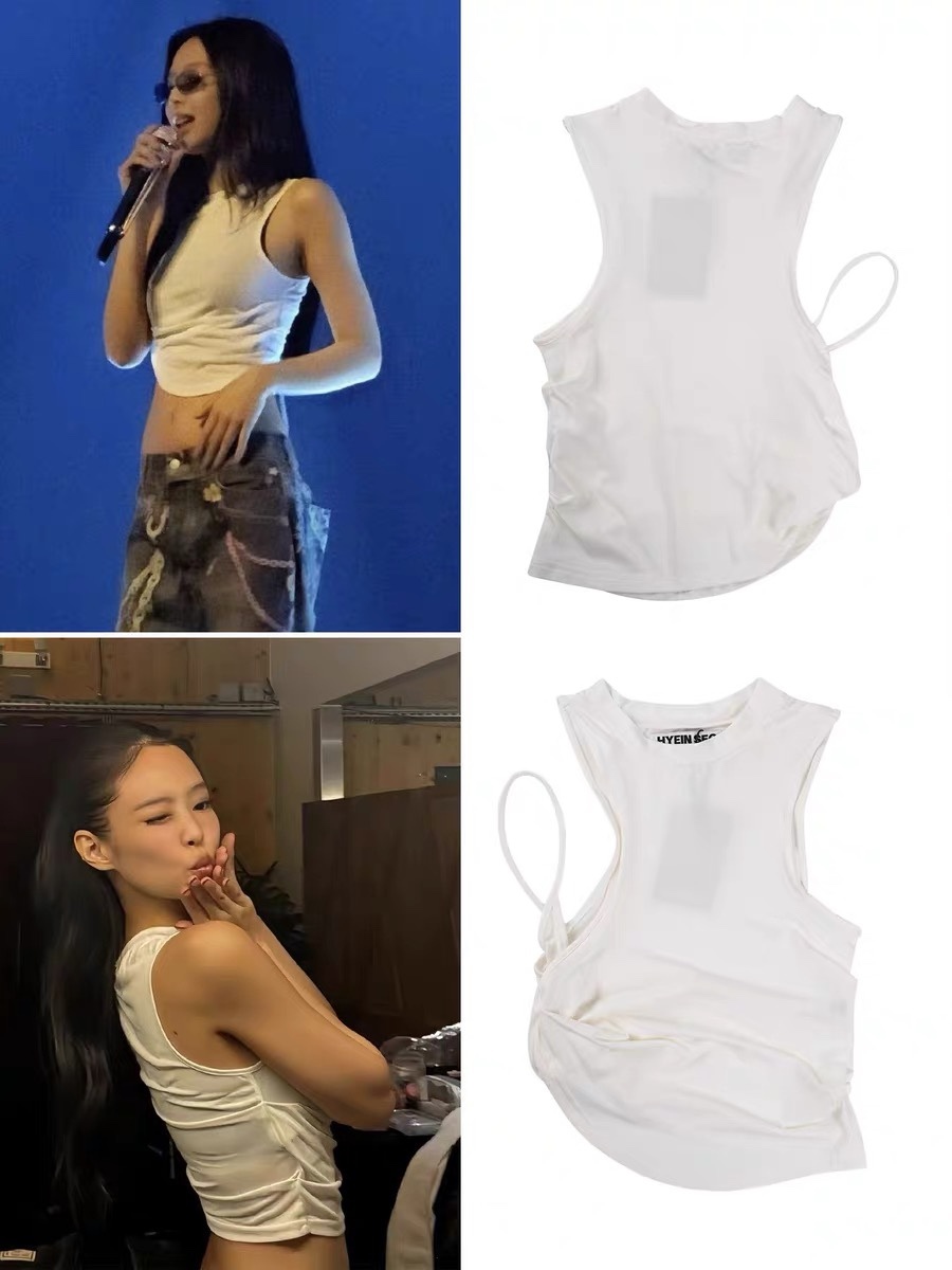 Blackpink Jennie Inspired Asymmetric Strap Tank Top