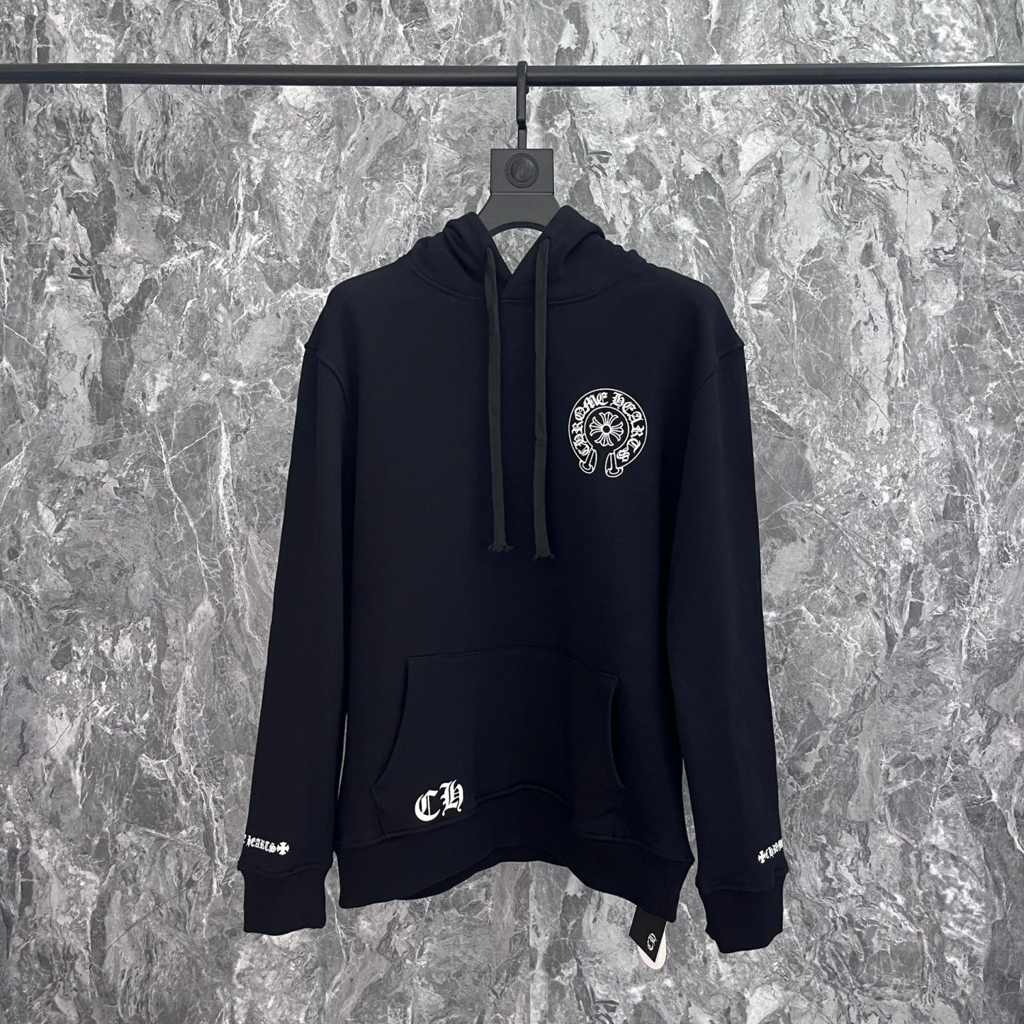 Ateez Wooyoung Inspired Chrome Hearts Style Cross Print Hoodie