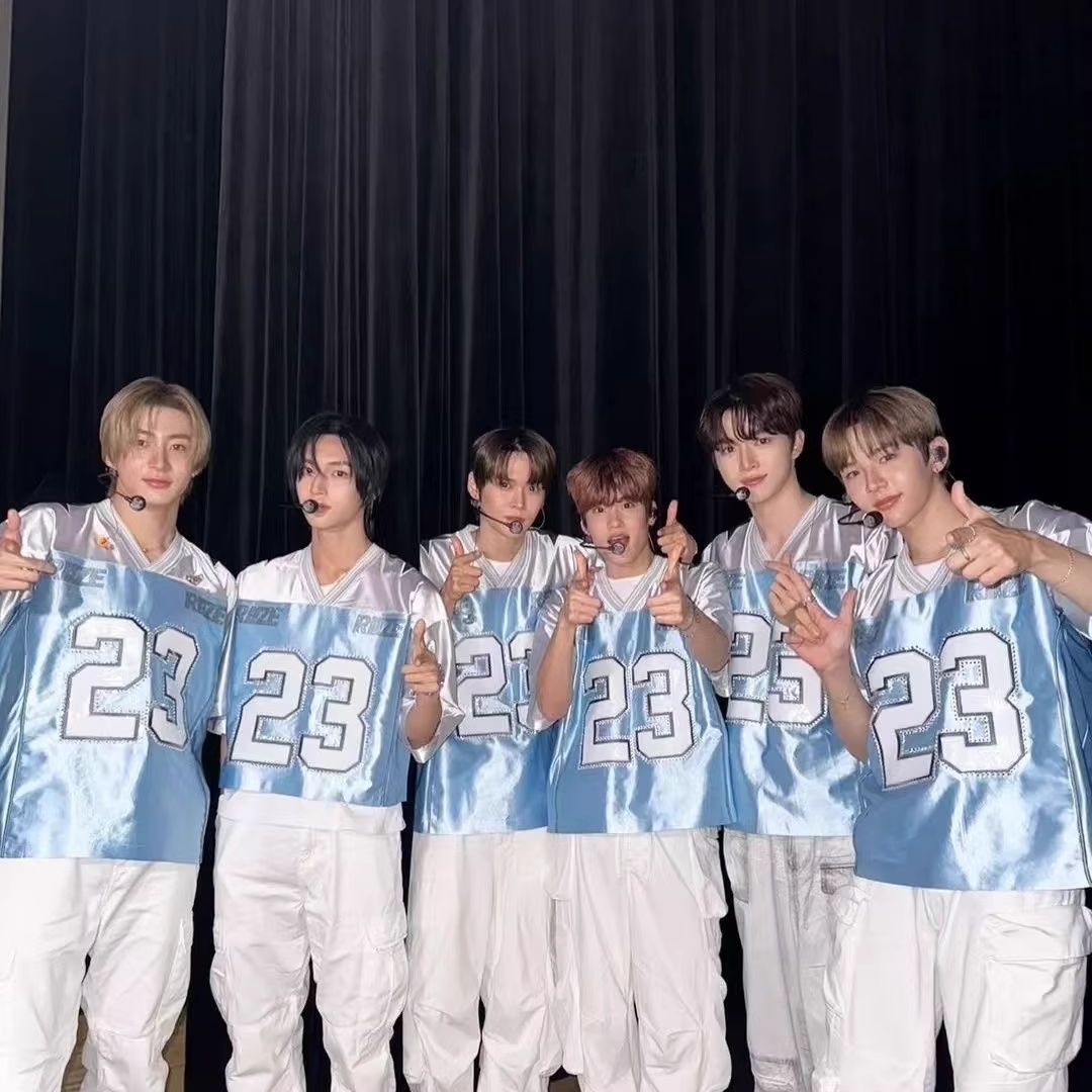 RIIZE Inspired Custom Silver Blue Spliced Jersey