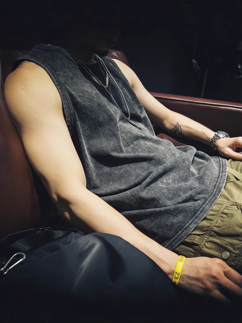 Stray kids Felix Felix Washed Cotton inspired Sleeveless T-Shirt Tank-Straykids