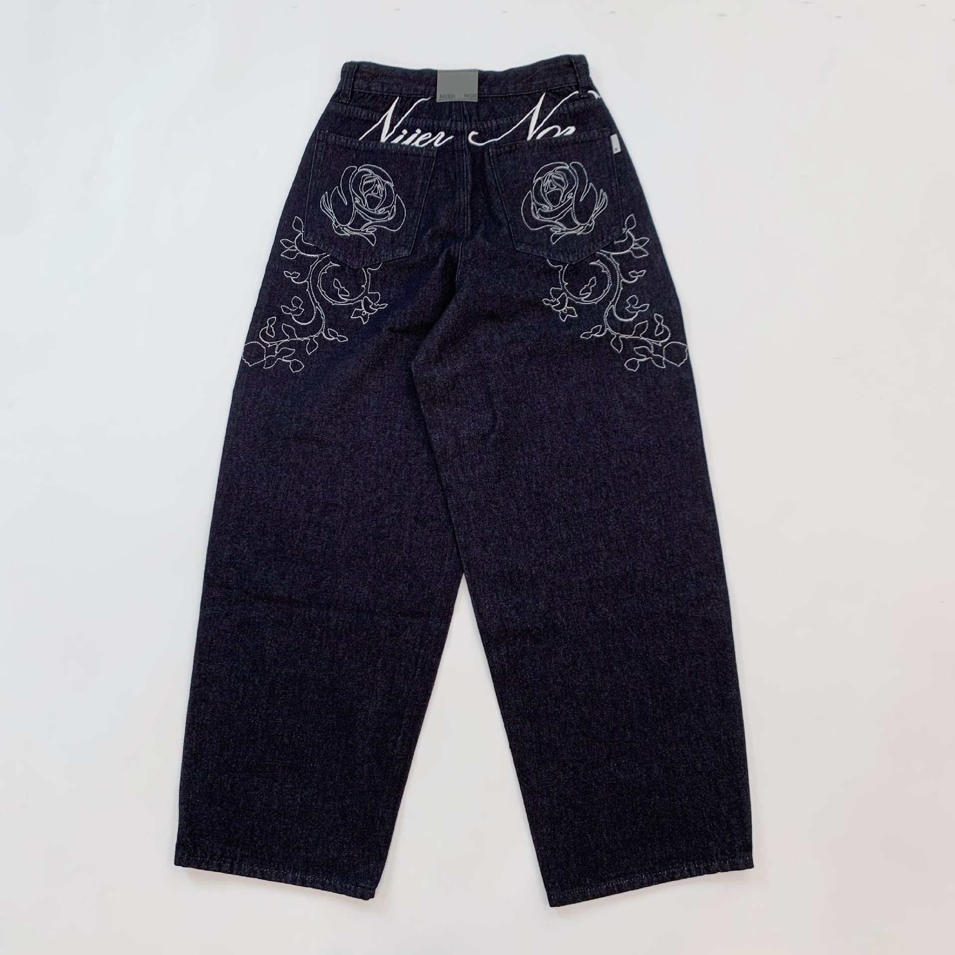Aespa Ningning&Red Velvet Seulgi Inspired Rose Embroidered Denim Pants