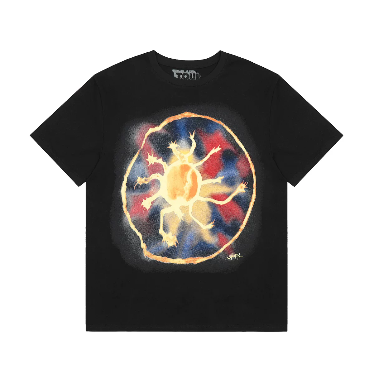 Straykids Hyunjin Inspired Travis Scott Utopia Tour My Eyes Dallas Black T-Shirt-Stray kids
