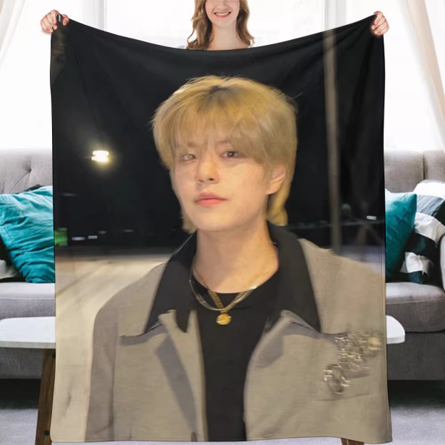 Stray kids Seungmin Fanmade Flanne Blanket - Kpop Concert Fan Blanket-Straykids
