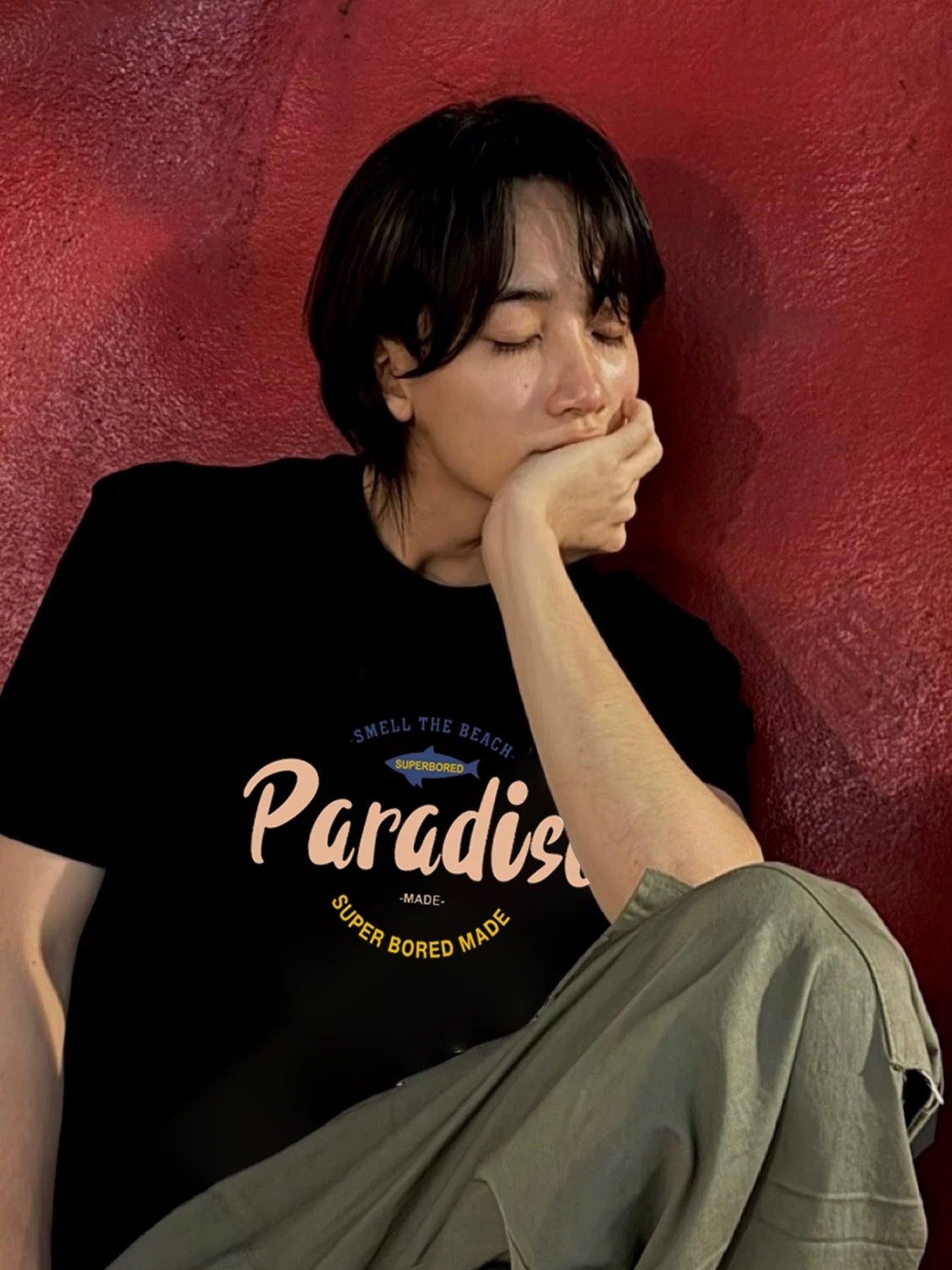 Seventeen Jeonghan inspired paradise black tshirt