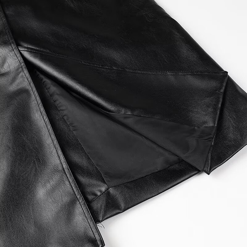 Dark Style Long Leather Jacket-Ateez outfit inspiration ATINY