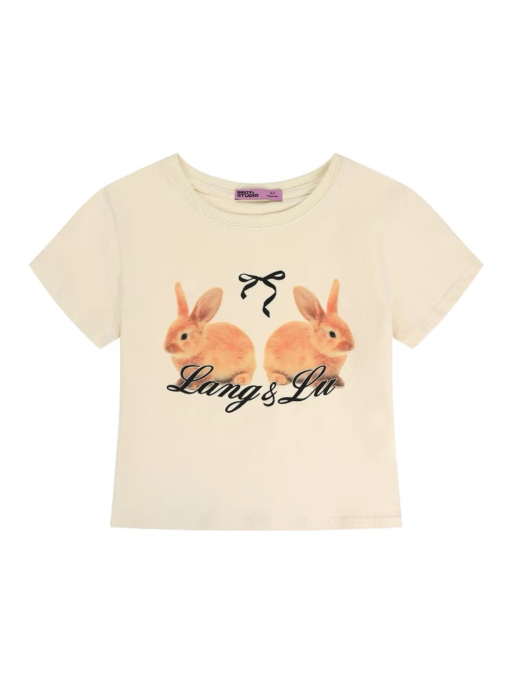 Gidle Minnie Inspired Bunny Print T-Shirt