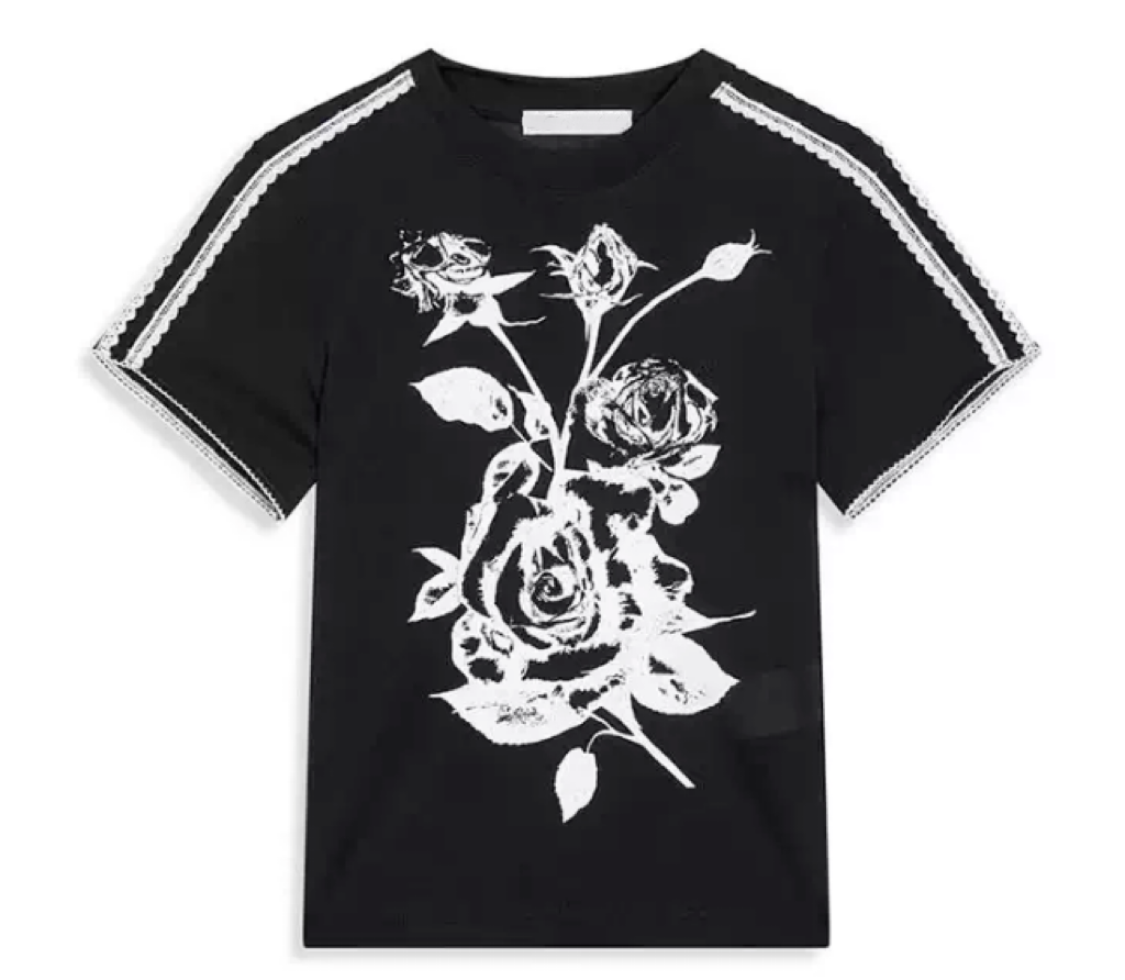 LE SSERAFIM Chaewon Inspired Rose Baby Tee