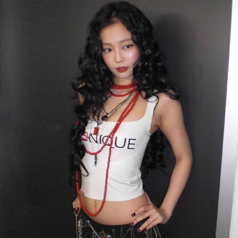 Jennie Monogrammed Printed Slimming Camisole-Blackpink Jennie