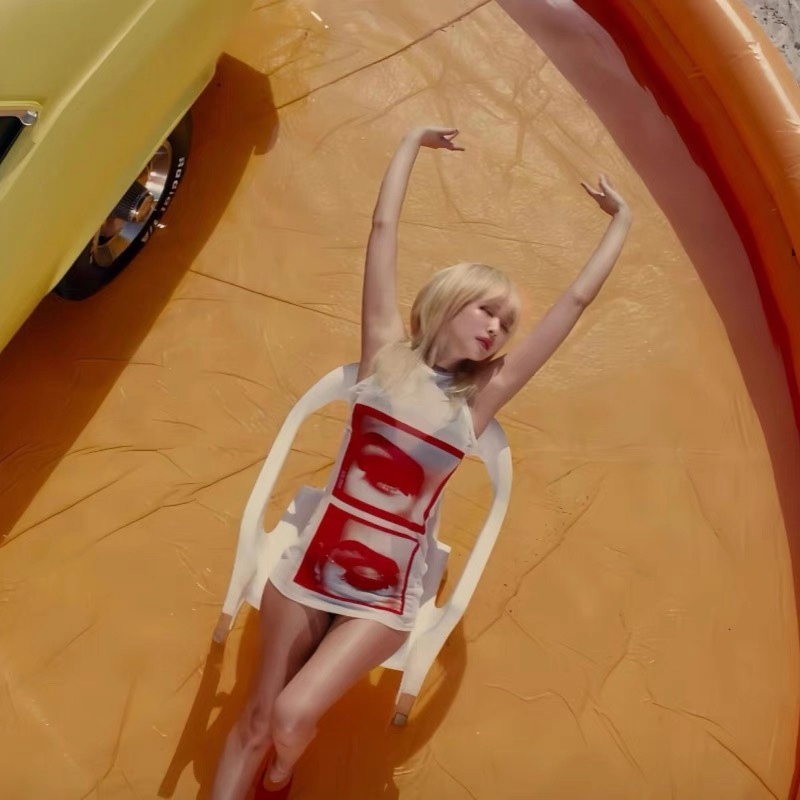 Blackpink Jennie Inspired Sleeveless Graphic Dress