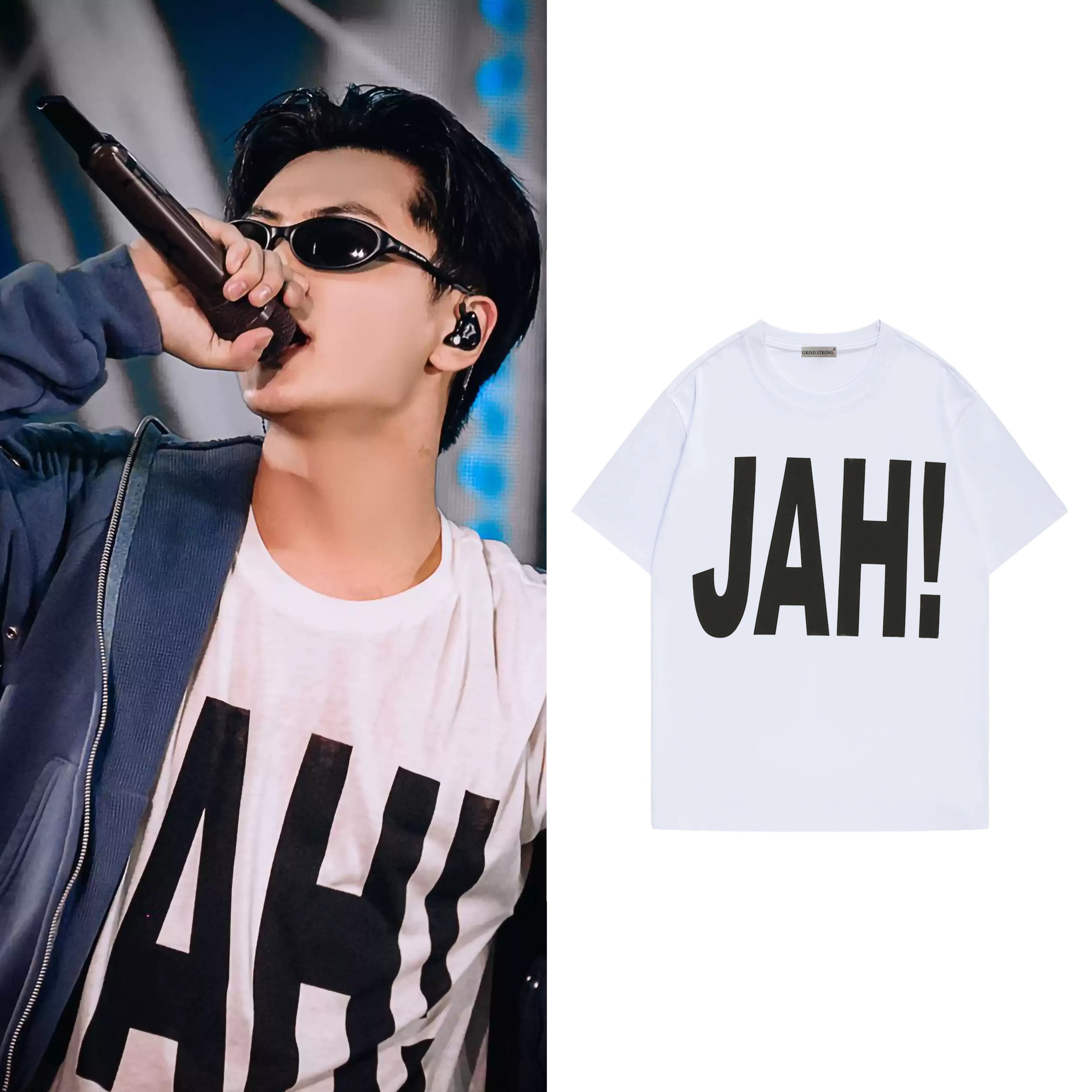 Enhypen Jay Inspired JAH Letter Print T-Shirt