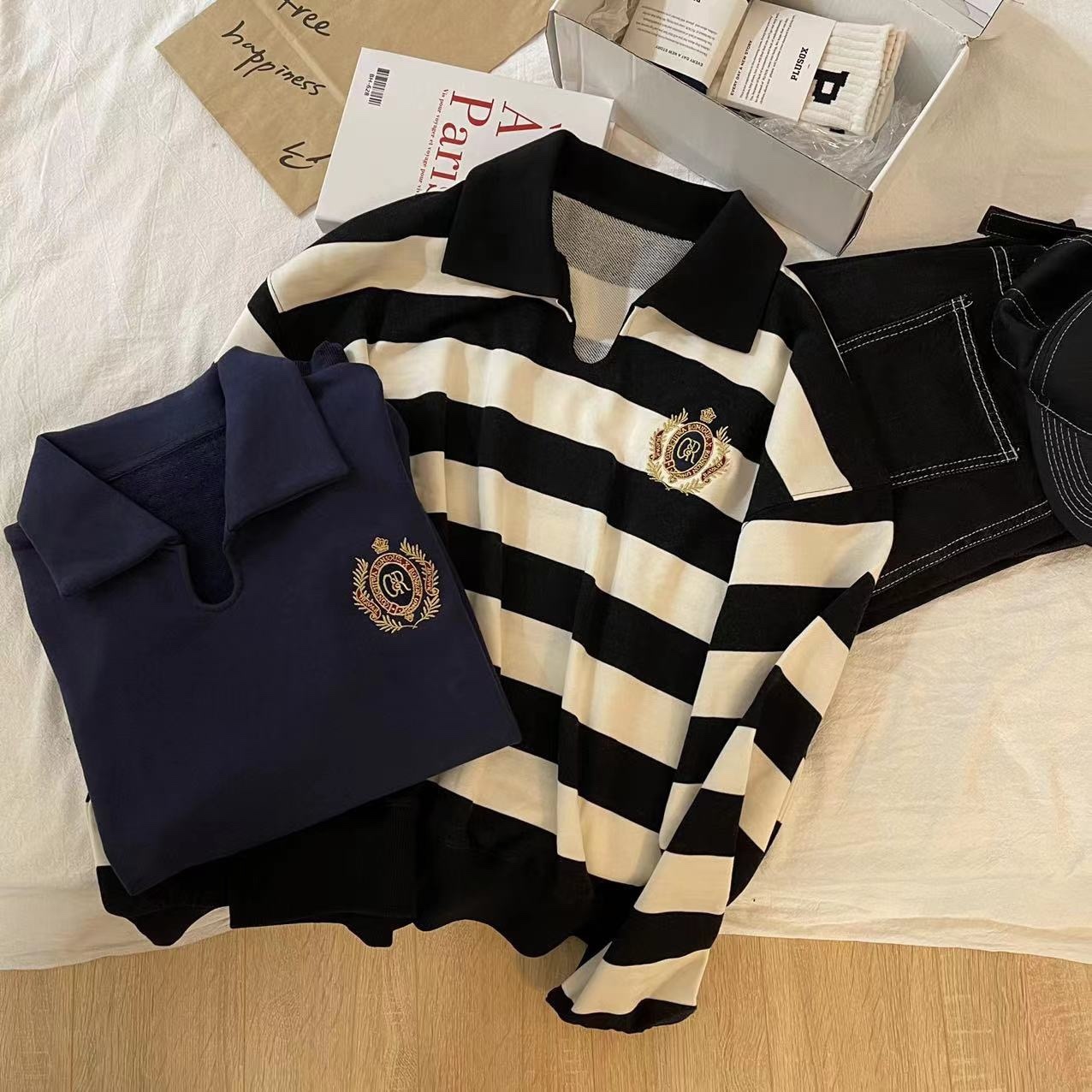 Straykids&ITZY&GIDLE Embroidered Polo Sweatshirt