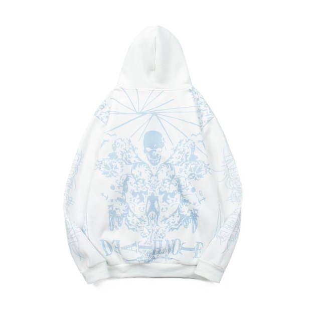 Aespaa Giselle Inspired Heart Devil Graffiti Printed Zip Up Hoodie