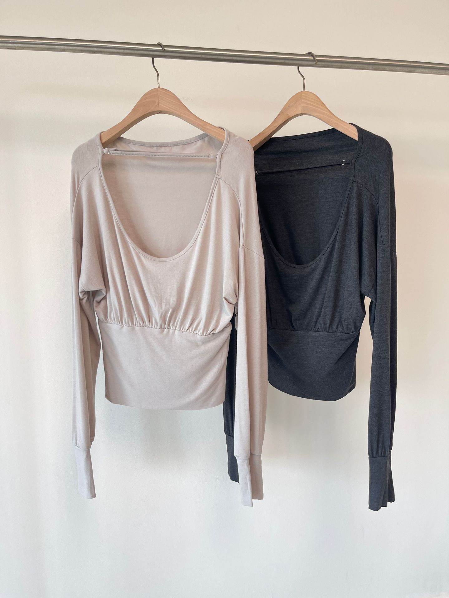 Blackpink Jennie Inspired Draped Back Long Sleeve Top
