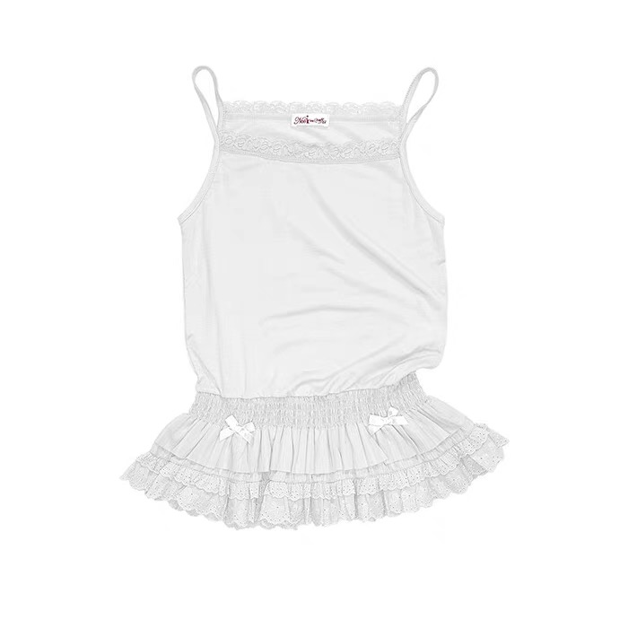 IVE Rei & ILLIT Moka Lace Ruffled Camisole