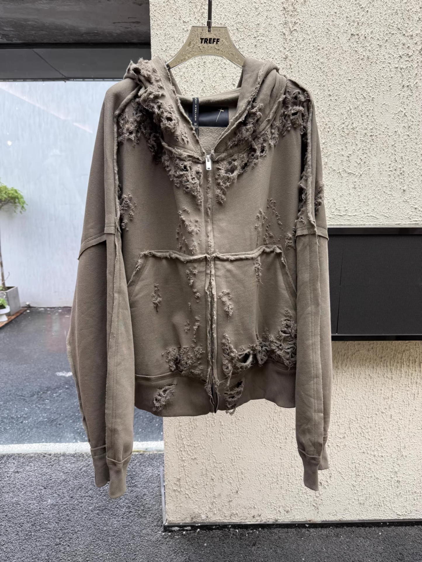 Blackpink Rose Inspired Heavy Distressed Destroyed Zip-Up Hoodie