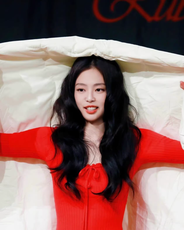 Blackpink Jennie Inspired Square Neck Red Knit Dress