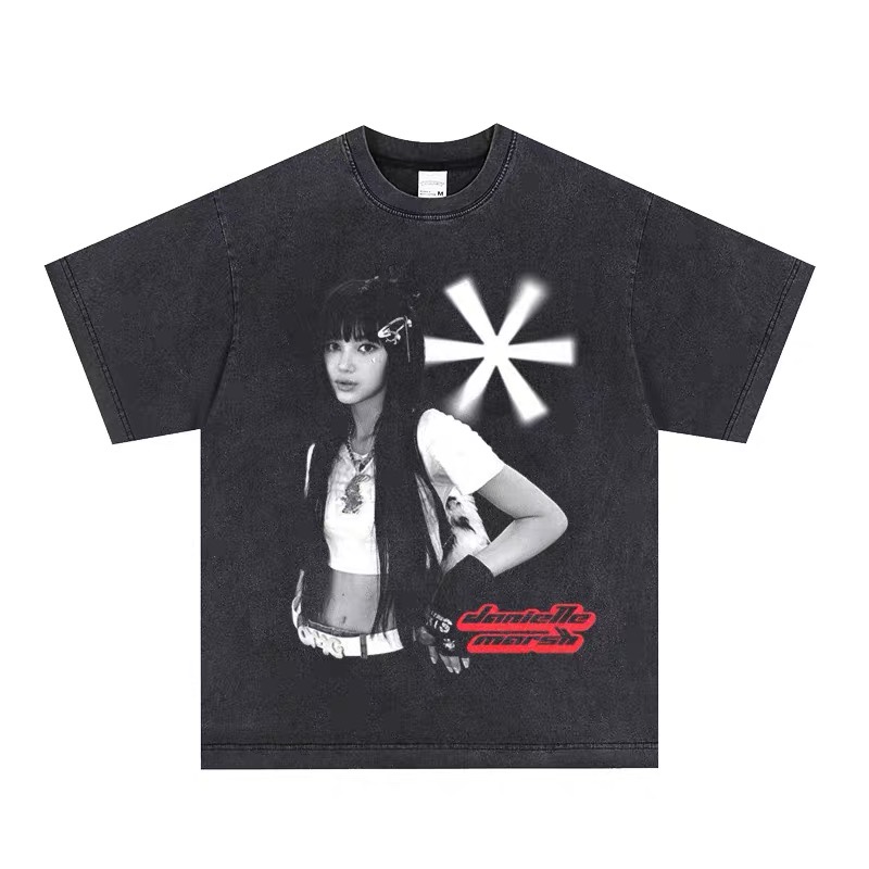 Newjeans Custom Member Printed Retro Washed T-Shirt