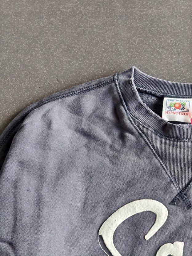 TXT Soobin Inspired Washed Blue Lightning Embroidered Sweatshirt