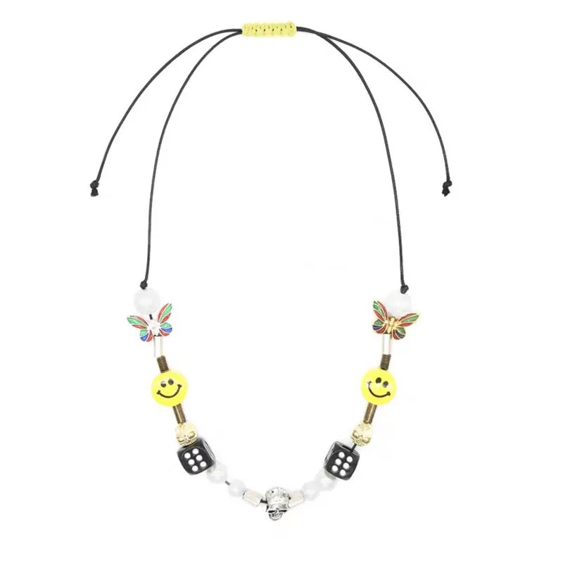 SEVENTEEN The8 (Minghao) Inspired Black Butterfly Pearl Skull Necklace