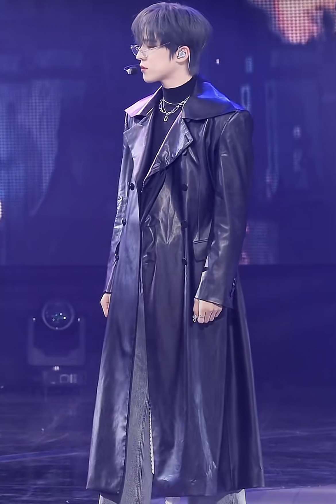 Dark Style Long Leather Jacket-Ateez outfit inspiration ATINY