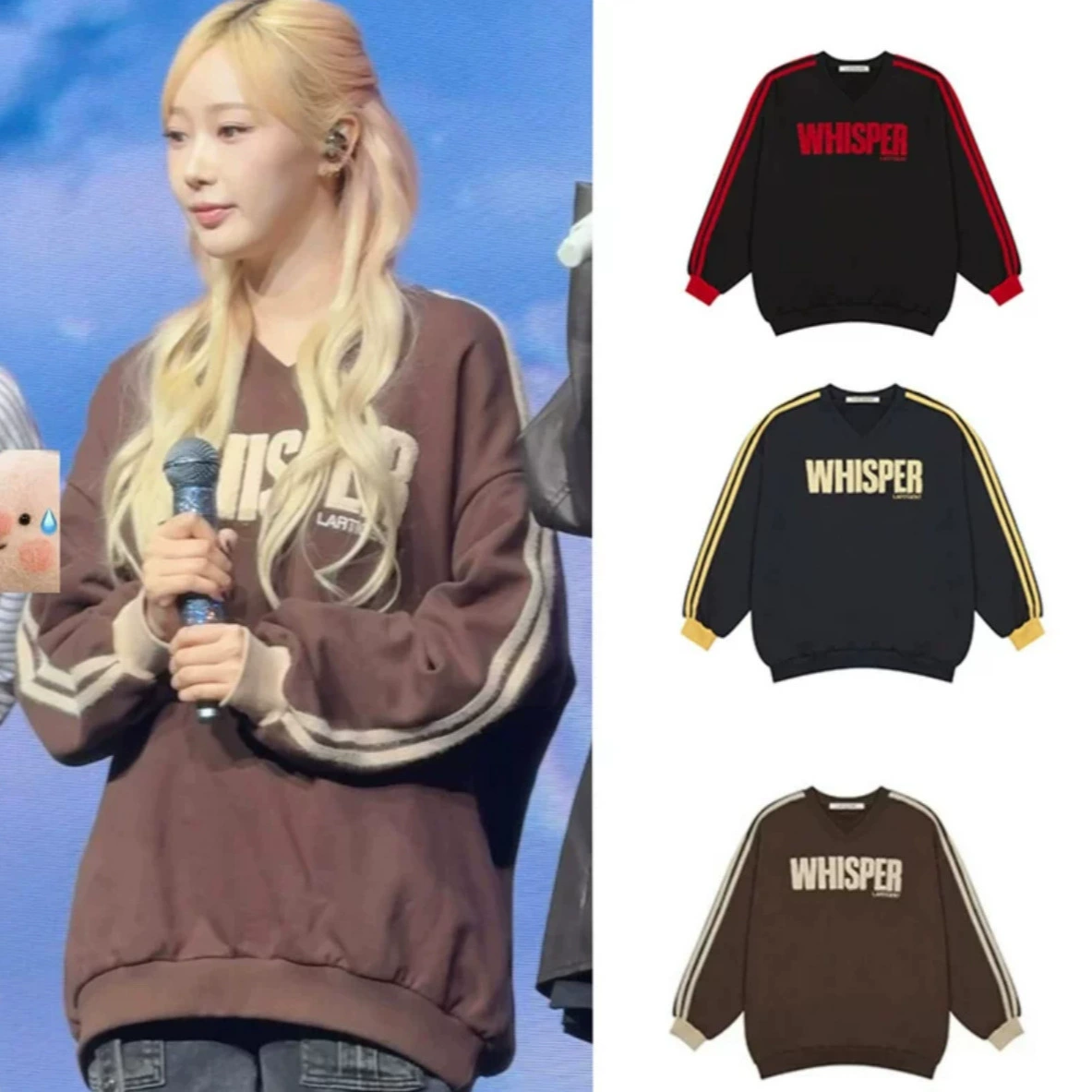 Loose V-Neck Sweatshirt-Aespa Giselle