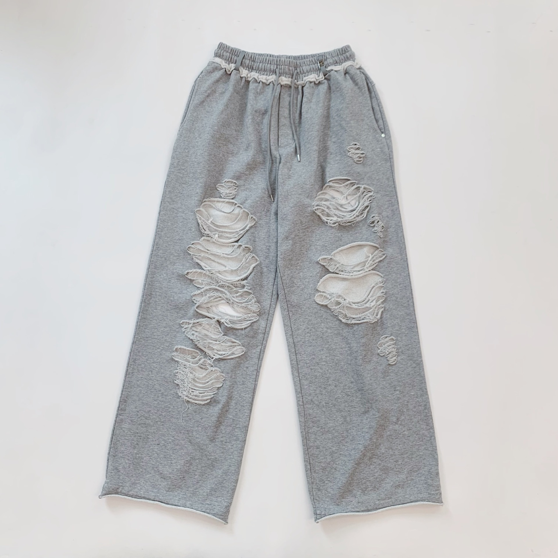 Blackpink Jennie Inspired Ripped Straight-Leg Casual Sweatpants