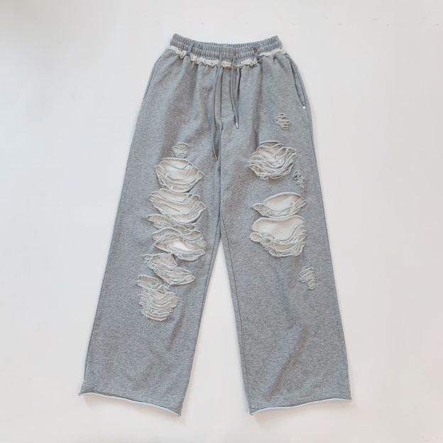 Blackpink Jennie Inspired Ripped Straight-Leg Casual Sweatpants