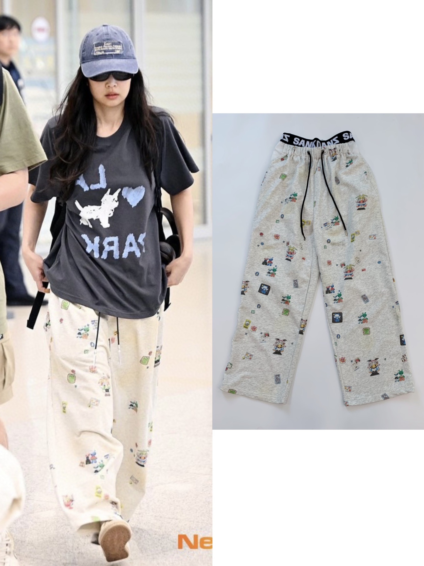 Blackpink Jennie Inspired Cartoon Printed Sweatpants