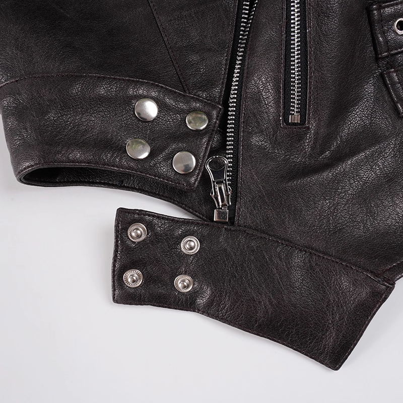 Blackpink Jennie Inspired Asymmetrical PU Leather Crop Top