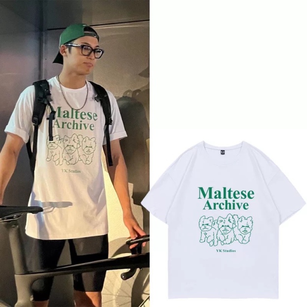 Seventeen Mingyu dog print Inspired Oversized Cotton T-Shirt