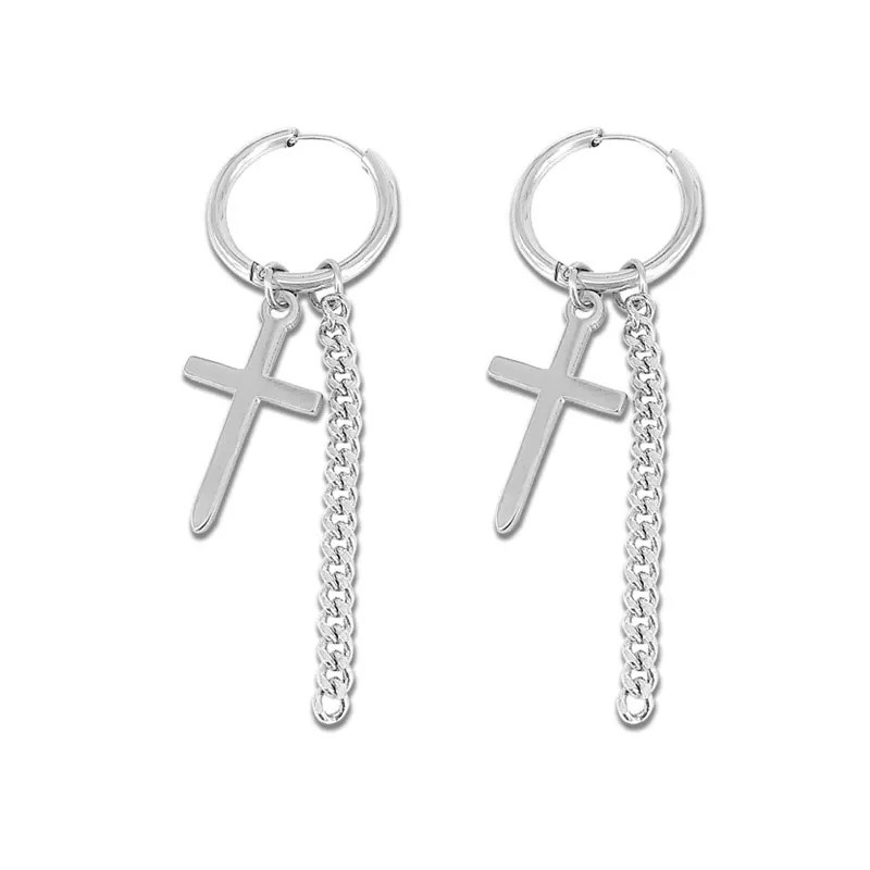 BTS SUGA Inspired Long Multi-Chain Triangle Earrings