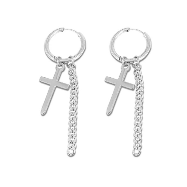 BTS SUGA Inspired Long Multi-Chain Triangle Earrings