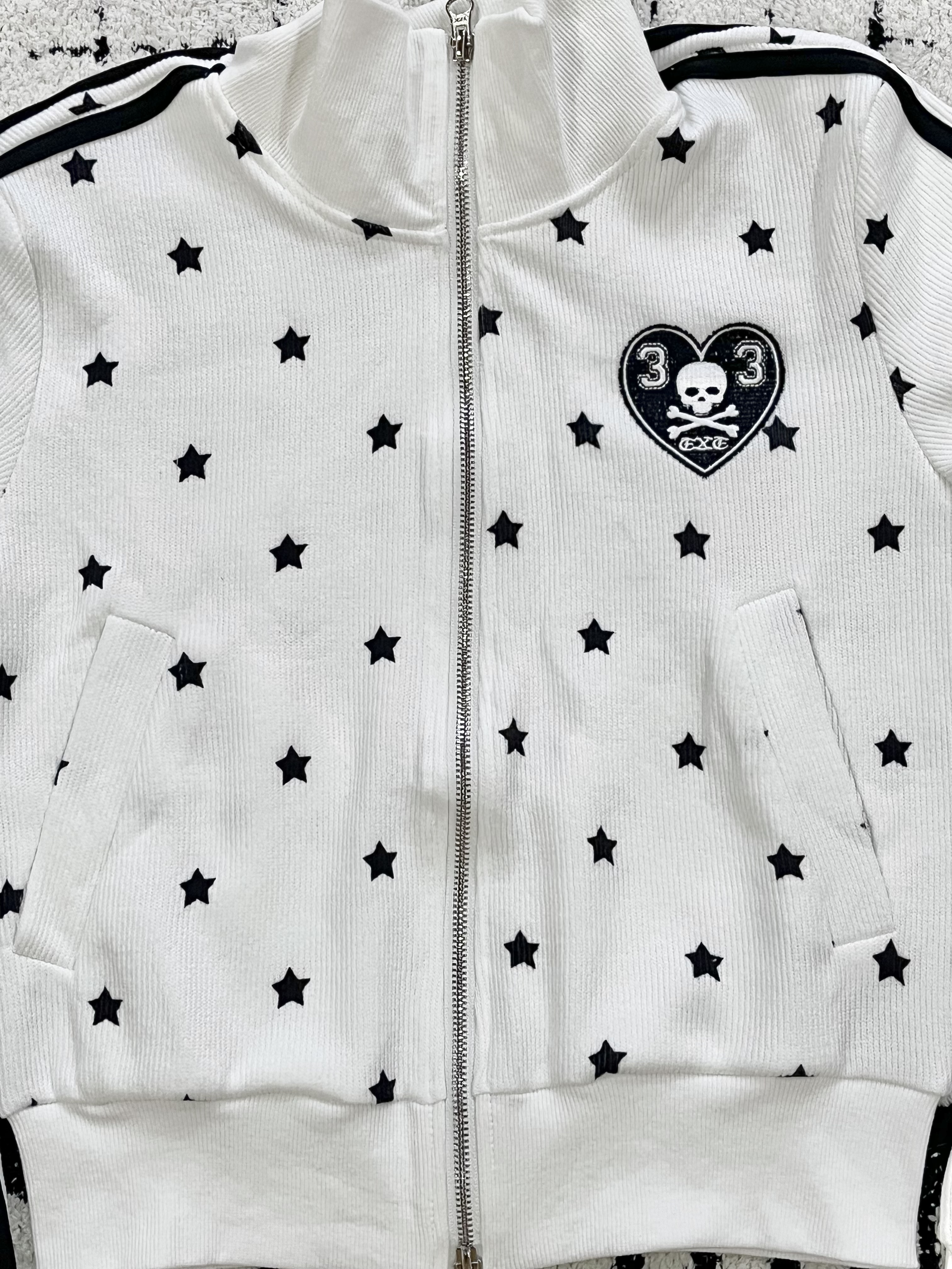 Aespa Karina-Star Print Zipper Short Jacket