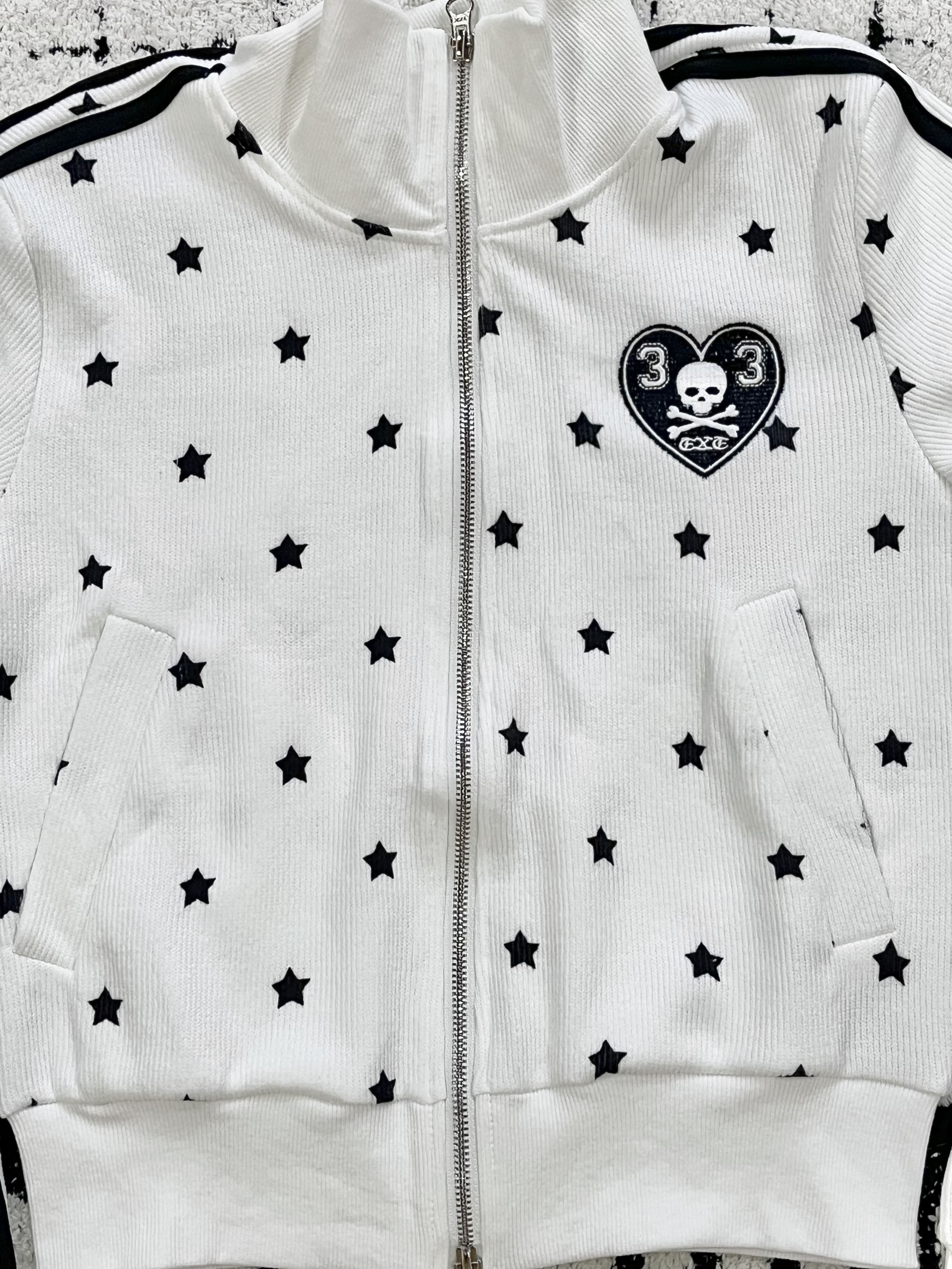 Aespa Karina-Star Print Zipper Short Jacket