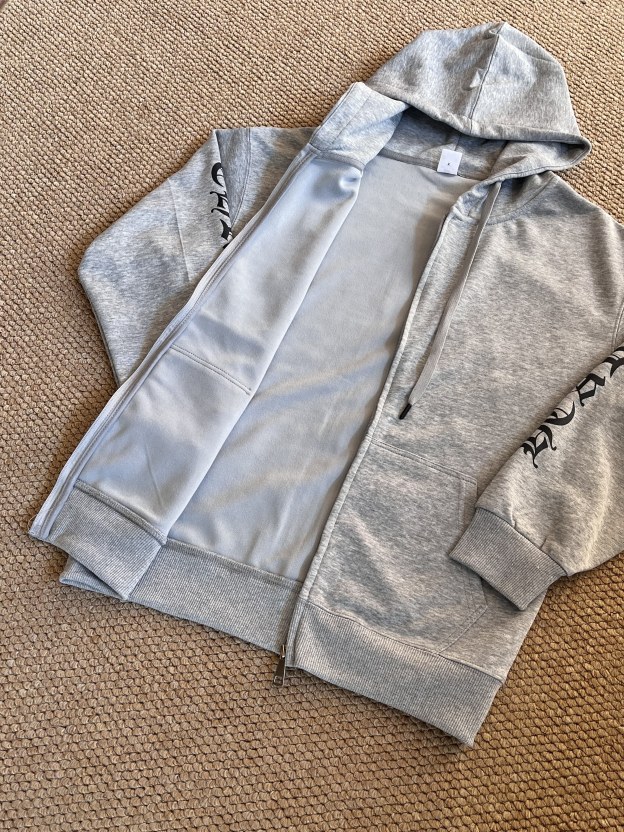 ENHYPEN Niki Inspired Grey Character Print Zip-Up Hoodie