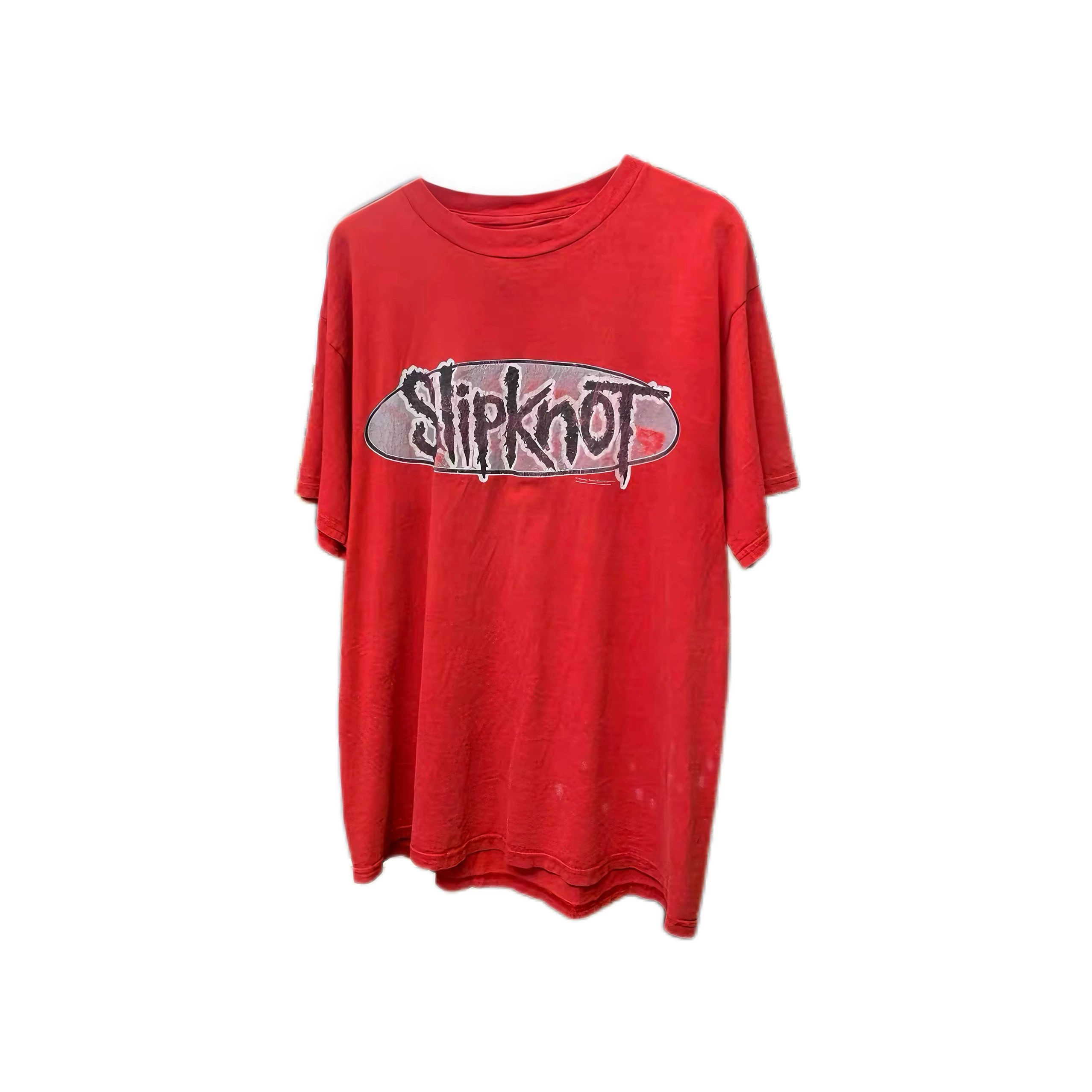 Cortis Martin Inspired Slipknot Oval Logo Vintage Red T-Shirt