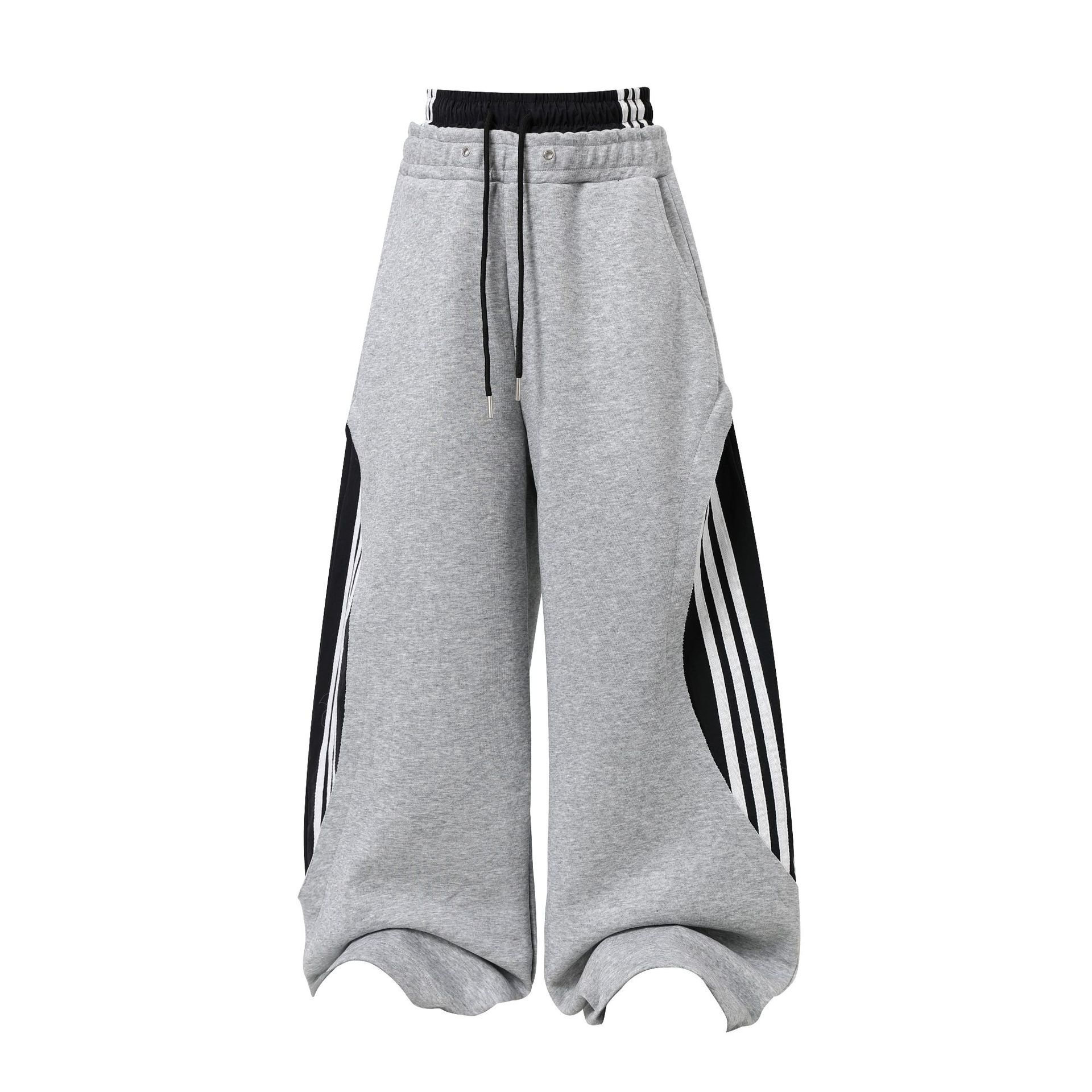 Enhypen Jay Inspired Deconstructed Double Waistband Three-Stripe Sweatpants