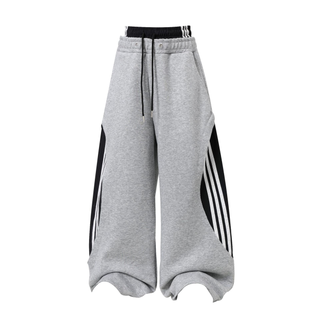 Enhypen Jay Inspired Deconstructed Double Waistband Three-Stripe Sweatpants