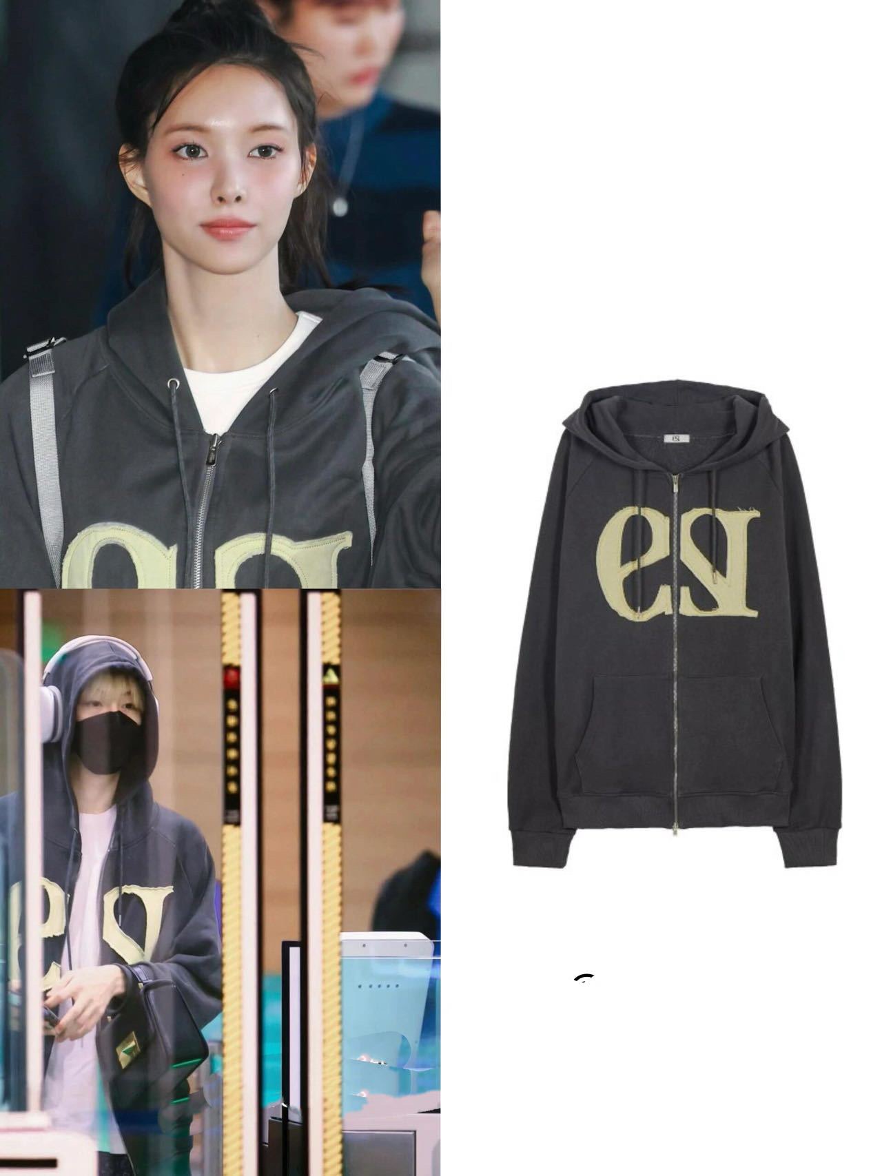 NCT&WayV&IVE Inspired 129 Logo Patch Zip-up Hoodie